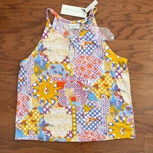 Rachel Zoe Beach Print Keyhold Tank Top